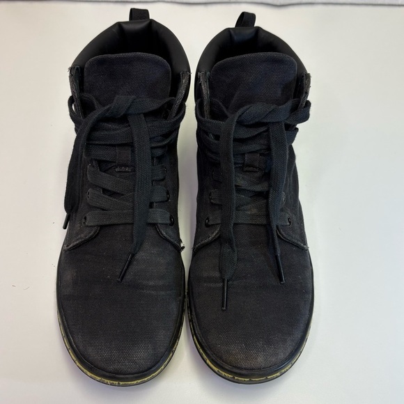 Dr. Martens Womens 8 Maelly Padded Collar Canvas Black High Top Lace Up Sneaker - Picture 2 of 10